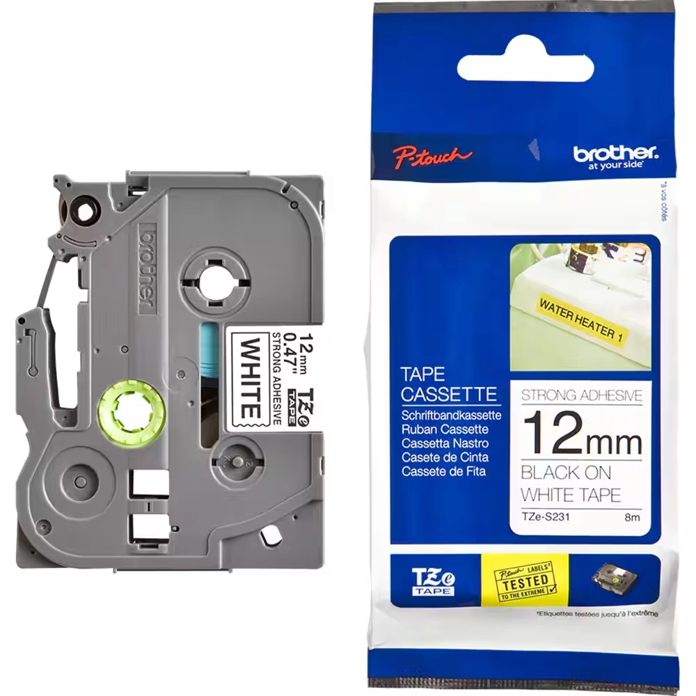 FITA BROTHER TZES631 12MM PRETO/AMARELO