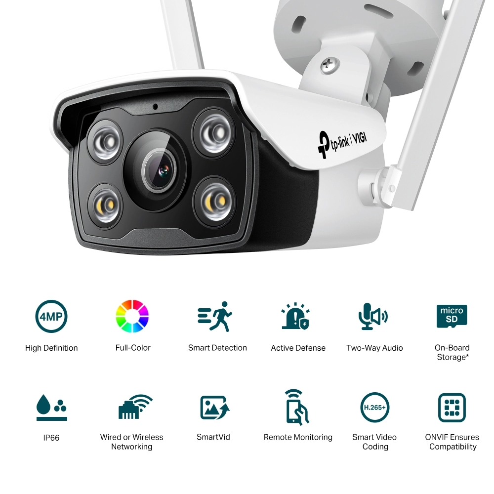 Câmera IP Wi-Fi Bullet TP-Link VIGI C340 4MP 4mm Full Color