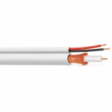 Cabo Coaxial Telecam 0mm+2 4, Alim 90% Cobre Branco Bob 300m para Projetos Profissionais