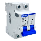 Disjuntor Chint NXB-63 2 Polos 25A Curva C G 2 Portas C25(R) para Instalações Elétricas