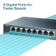 Switch TP-Link SG108 8 Portas 10/100/1000 V9.40 para Redes Corporativas