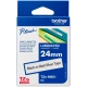 FITA BROTHER TZESM951 24MM PRETO/PRATA FOSCO