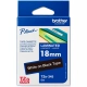 FITA PARA ROTULADOR BROTHER TZE345 18MM BRANCO SOBRE PRETO