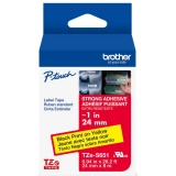 FITA PARA ROTULADOR BROTHER TZES651 24MM PRETO SOBRE AMARELO