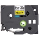 FITA PARA ROTULADOR BROTHER TZES651 24MM PRETO SOBRE AMARELO