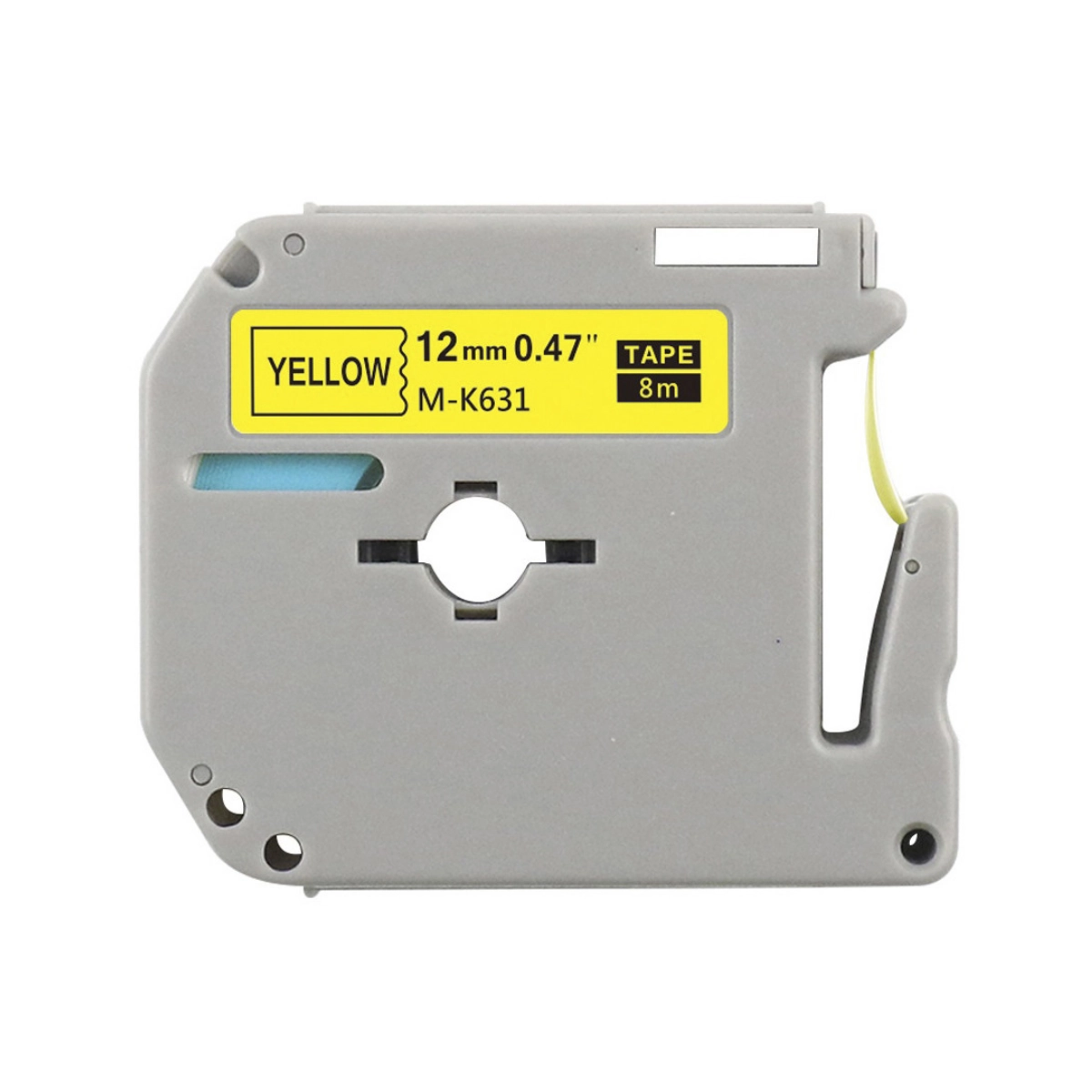 FITA PARA ROTULADOR BROTHER MK631 12MM PRETO SOBRE AMARELO 1 UNIDADE