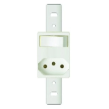 TOMADA INJETEL 2P+T NBR COM INTERRUPTOR PARALELO BRANCO