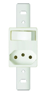 TOMADA INJETEL 2P+T NBR + INTERRUPTOR PARALELO BRANCO